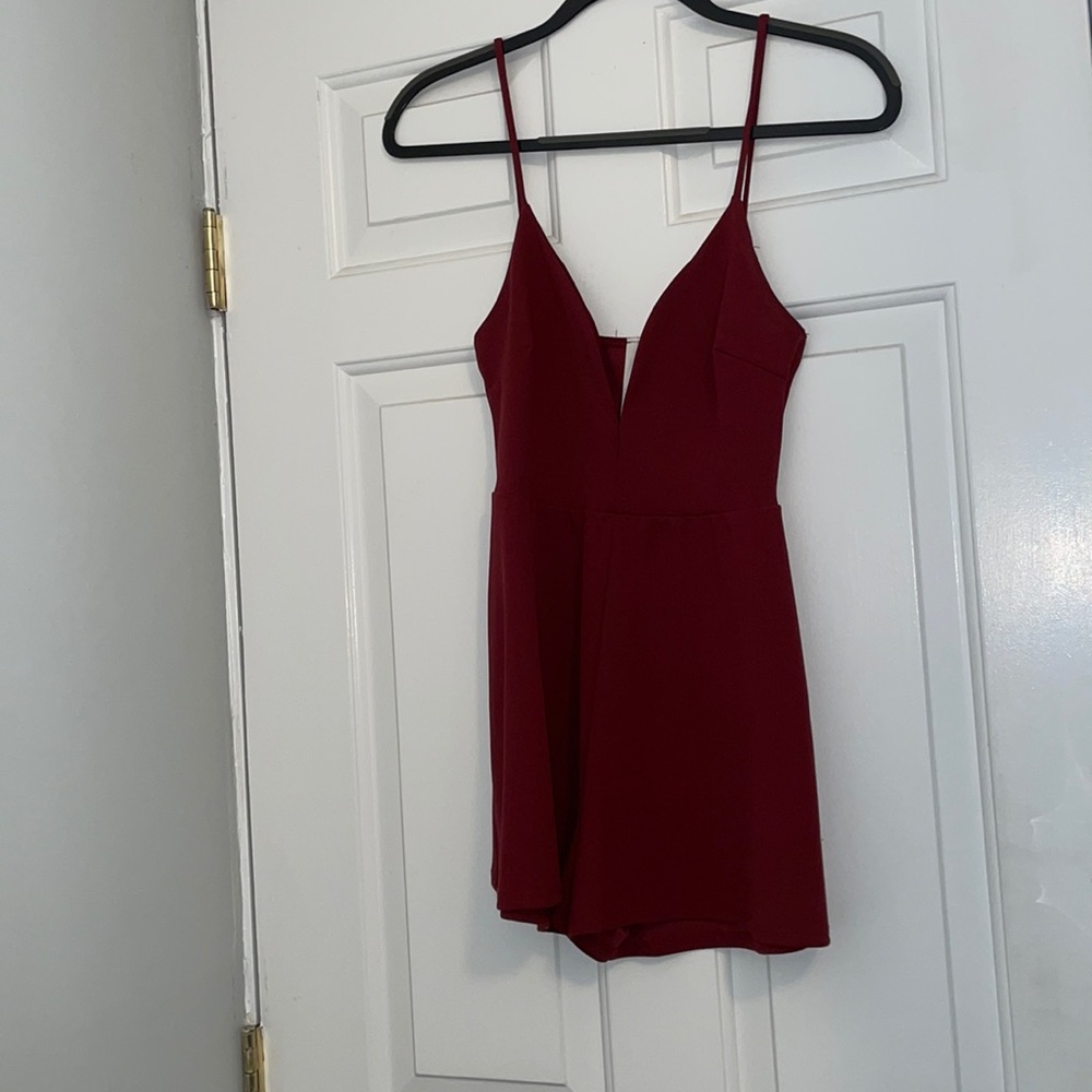 Formal maroon romper